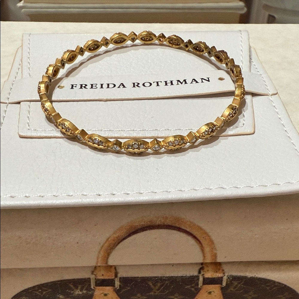 Freida Rothman Gold Bangle Bracelet